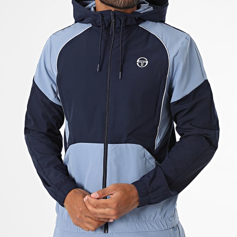 Sergio Tacchini - Ensemble De Survêtement Grecale 41724 41725 Bleu Marine Bleu Clair