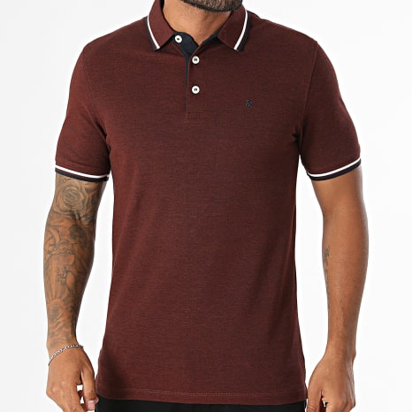 Jack And Jones - Polo Manches Courtes Paulos Bordeaux
