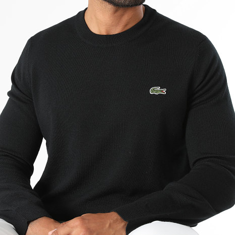 Lacoste - Pull Regular Fit Logo Brodé Crocodile Noir