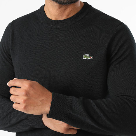 Lacoste - Pull Regular Fit Logo Brodé Crocodile Noir