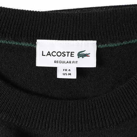 Lacoste - Pull Regular Fit Logo Brodé Crocodile Noir