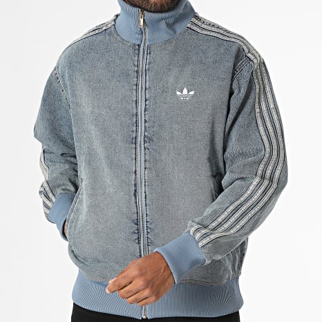 Adidas Originals - Veste Jean A Bandes Firebird Adicolor KS4970 Bleu Clair