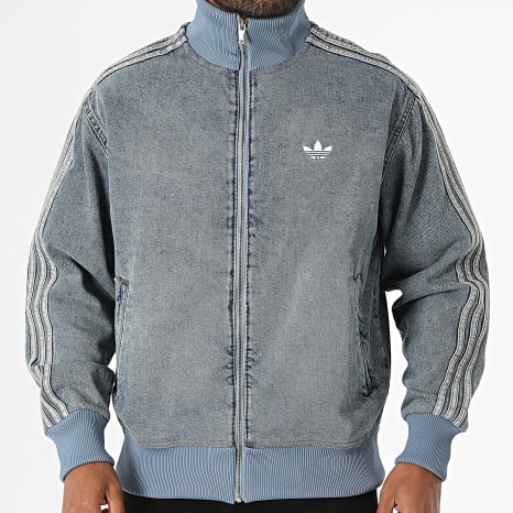 Adidas Originals - Veste Jean A Bandes Firebird Adicolor KS4970 Bleu Clair
