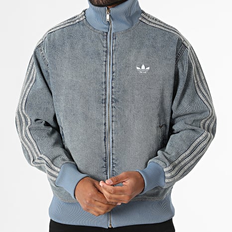 Adidas Originals - Veste Jean A Bandes Firebird Adicolor KS4970 Bleu Clair