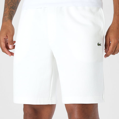 Lacoste - Short Jogging Regular Fit Logo Brodé Crocodile Blanc