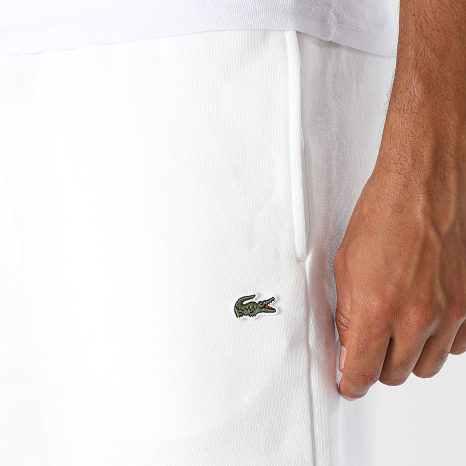 Lacoste - Short Jogging Regular Fit Logo Brodé Crocodile Blanc