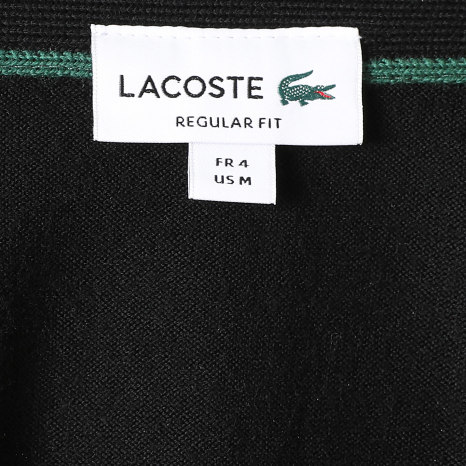 Lacoste - Gilet Boutonné Regular Fit Logo Brodé Crocodile Ton Sur Ton Noir