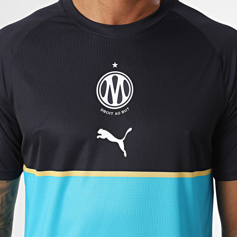 Puma - Maillot De Foot OM Warm Up Jersey 786436 Bleu Clair Bleu Marine