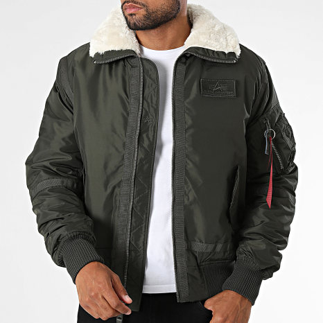 Alpha Industries - Bomber Col Mouton B15 3 TT 198122 Vert Kaki