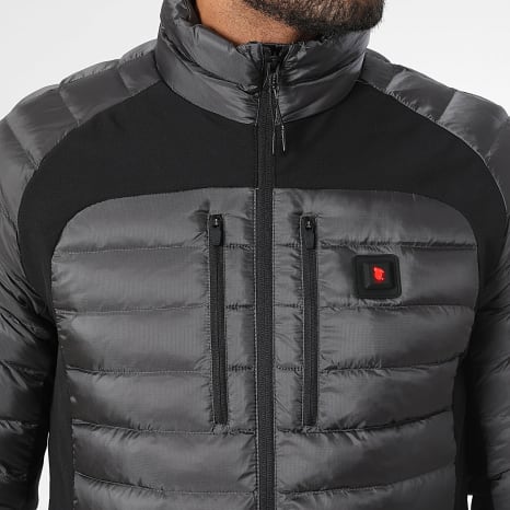 Comme Des Loups - Doudoune Chauffante Springs Gris Anthracite Noir
