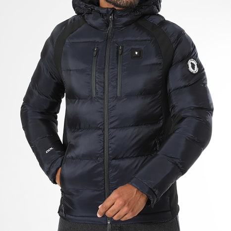 Comme Des Loups - Doudoune Chauffante Capuche Avoriaz Bleu Marine Noir