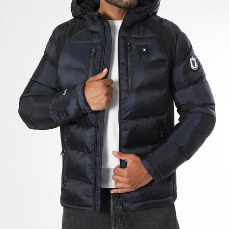 Comme Des Loups - Doudoune Chauffante Capuche Avoriaz Bleu Marine Noir