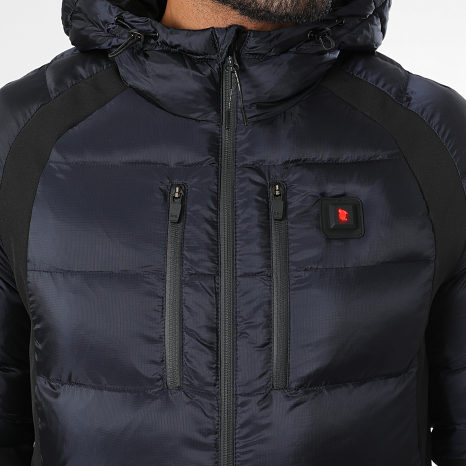 Comme Des Loups - Doudoune Chauffante Capuche Avoriaz Bleu Marine Noir