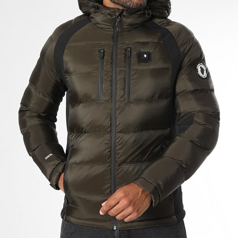 Comme Des Loups - Doudoune Chauffante Capuche Avoriaz Vert Kaki Noir