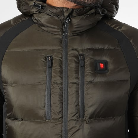 Comme Des Loups - Doudoune Chauffante Capuche Avoriaz Vert Kaki Noir