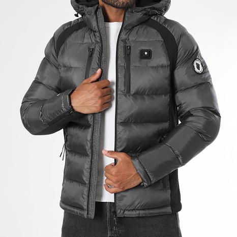 Comme Des Loups - Doudoune Chauffante Capuche Avoriaz Gris Anthracite Noir