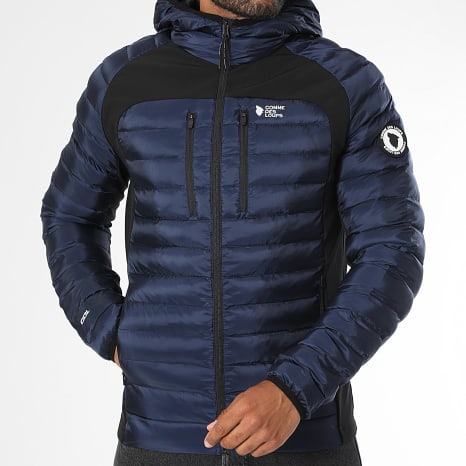 Comme Des Loups - Doudoune Capuche Colorado Bleu Marine Noir
