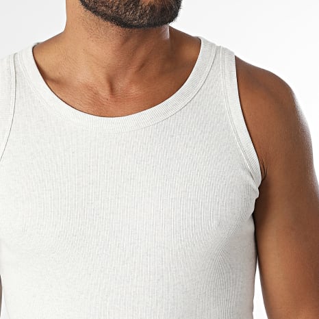 Jack And Jones - Débardeur Organic Rib Beige Clair Chiné