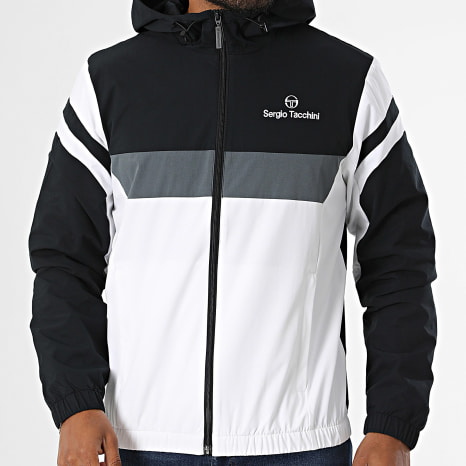 Sergio Tacchini - Veste Capuche Zippée Musa 41731 Blanc Noir Gris Anthracite