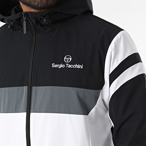 Sergio Tacchini - Veste Capuche Zippée Musa 41731 Blanc Noir Gris Anthracite