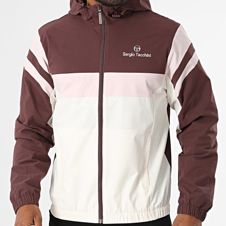 Sergio Tacchini - Veste Capuche Zippée Musa 41731 Blanc Bordeaux Rose