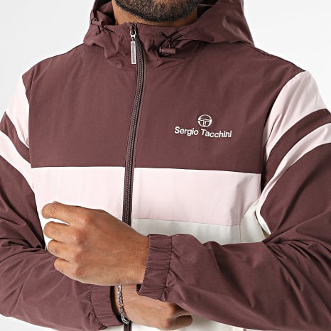 Sergio Tacchini - Veste Capuche Zippée Musa 41731 Blanc Bordeaux Rose