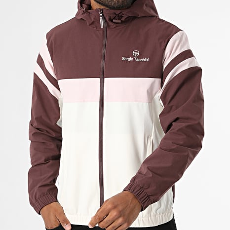 Sergio Tacchini - Veste Capuche Zippée Musa 41731 Blanc Bordeaux Rose