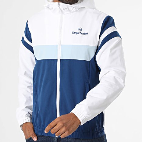 Sergio Tacchini - Veste Capuche Zippée Musa 41731 Blanc Bleu Marine Bleu Clair