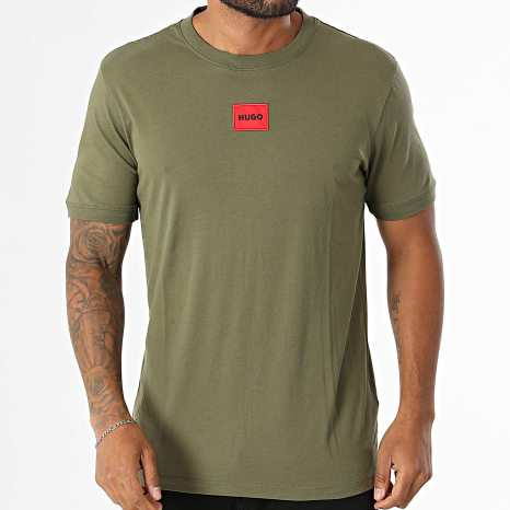 HUGO - Tee Shirt Diragolino 212 50447978 Vert Kaki