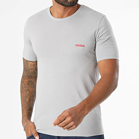 HUGO - Lot De 3 Tee Shirts 50532811 Vert Kaki Gris Noir