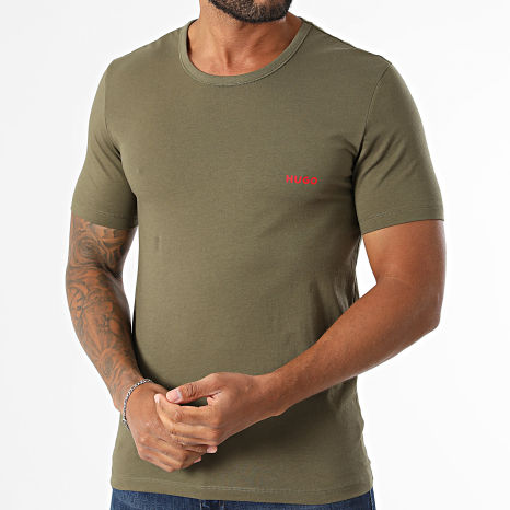 HUGO - Lot De 3 Tee Shirts 50532811 Vert Kaki Gris Noir