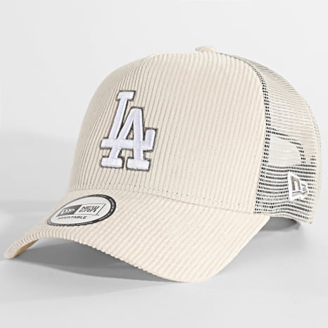 New Era - Casquette Trucker Velours Côtelé Cord LA Los Angeles Dodgers 60691237 Beige