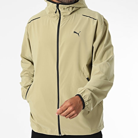 Puma - Veste Capuche Zippée Pumatech 637482 Vert Kaki Clair