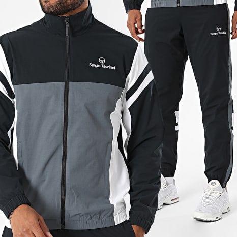 Sergio Tacchini - Ensemble De Survetement Musa 41732 Gris Anthracite Noir Blanc