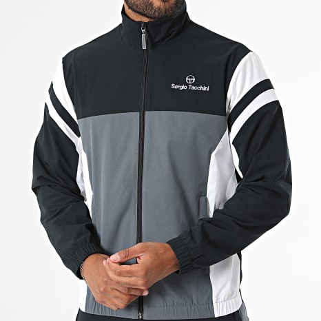 Sergio Tacchini - Ensemble De Survetement Musa 41732 Gris Anthracite Noir Blanc