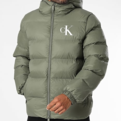Calvin Klein - Doudoune Capuche Zippée RG513 Vert Kaki