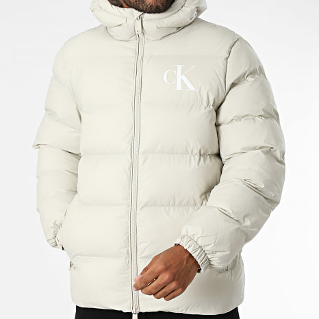 Calvin Klein - Doudoune Capuche Zippée RG513 Beige Clair