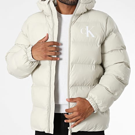 Calvin Klein - Doudoune Capuche Zippée RG513 Beige Clair