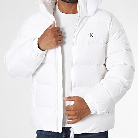 Calvin Klein - Doudoune Capuche Zippée RG515 Blanc
