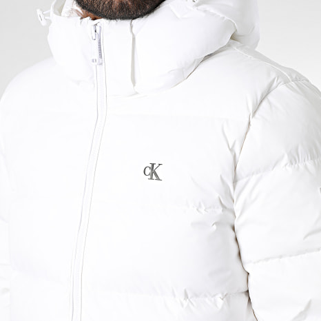 Calvin Klein - Doudoune Capuche Zippée RG515 Blanc