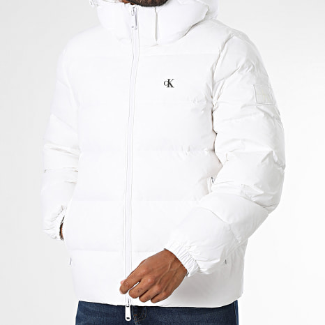 Calvin Klein - Doudoune Capuche Zippée RG515 Blanc