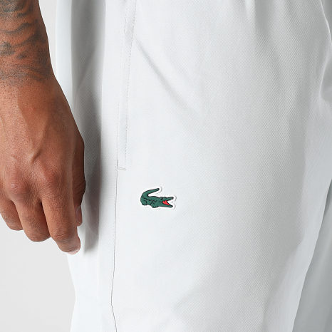 Lacoste - Pantalon Jogging Diamanté Relaxed Fit Logo Crocodile Gris Clair