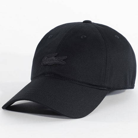 Lacoste - Casquette Logo Brodé Crocodile Ton Sur Ton Noir