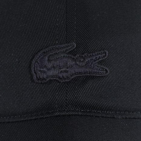 Lacoste - Casquette Logo Brodé Crocodile Ton Sur Ton Noir
