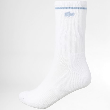 Lacoste - Lot De 6 Paires De Chaussettes Logo Brodé Crocodile Blanc