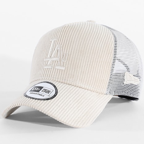 New Era - Casquette Trucker Velours Côtelé Tonal Cord LA Los Angeles Dodgers 60915925 Beige