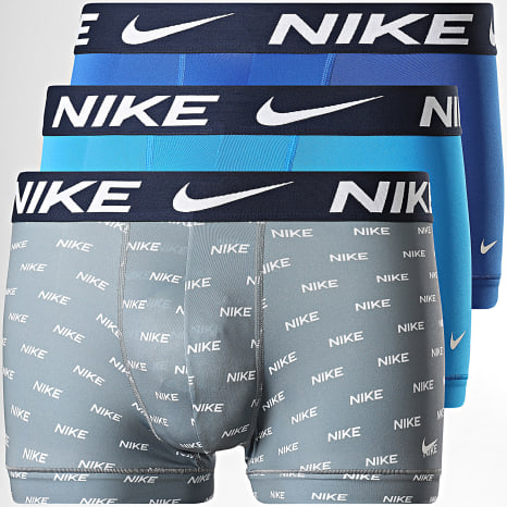Nike - Lot De 3 Boxers Essential Micro KE1156 Gris Bleu Clair Bleu Roi
