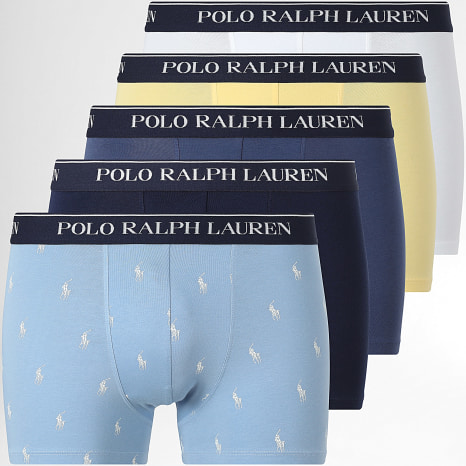 Polo Ralph Lauren - Lot De 5 Boxers Classic Blanc Bleu Jaune