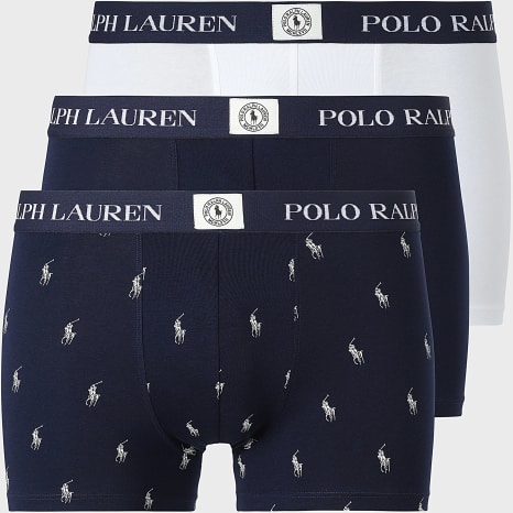 Polo Ralph Lauren - Lot De 3 Boxers MCMLXVII Bleu Marine Blanc