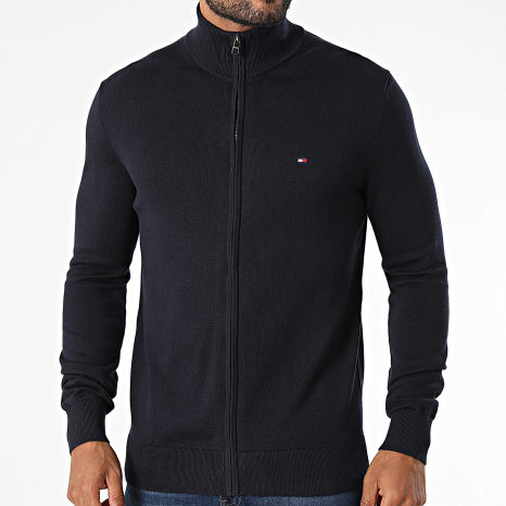 Tommy Hilfiger - Gilet Zippé Essential Cotton 6517 Bleu Marine